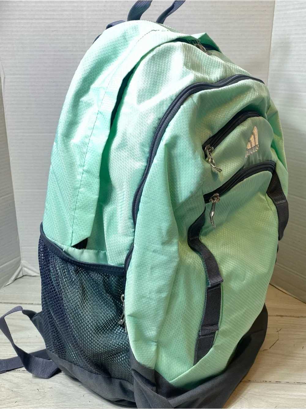 adidas loadspring Backpack Mint Green Gray School Travel Laptop Book Bag